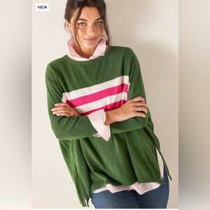 Mersea Blue and White Striped Women's Sweater